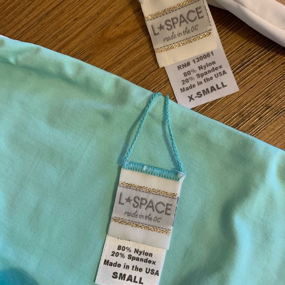 L*Space White &Coral Strapless Chevron Bikini XS S - Picture 8 of 9